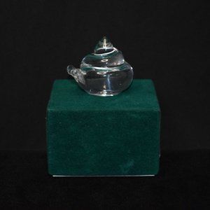 Kosta Boda Crystal Snail Paperweight Figurine 2" Signed WH5590